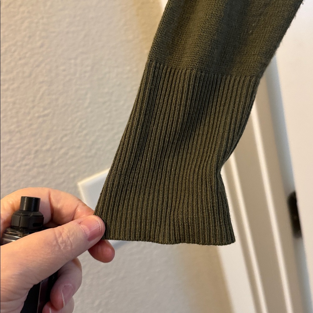 H by Halston Olive Green Knit Duster Cardigan - Picture 5 of 7